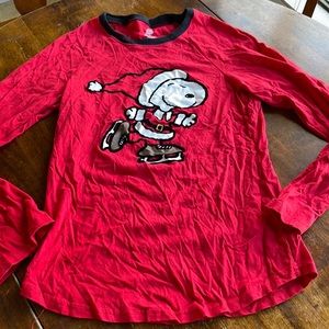 Peanuts Snoopy Christmas long sleeve shirt juniors size large